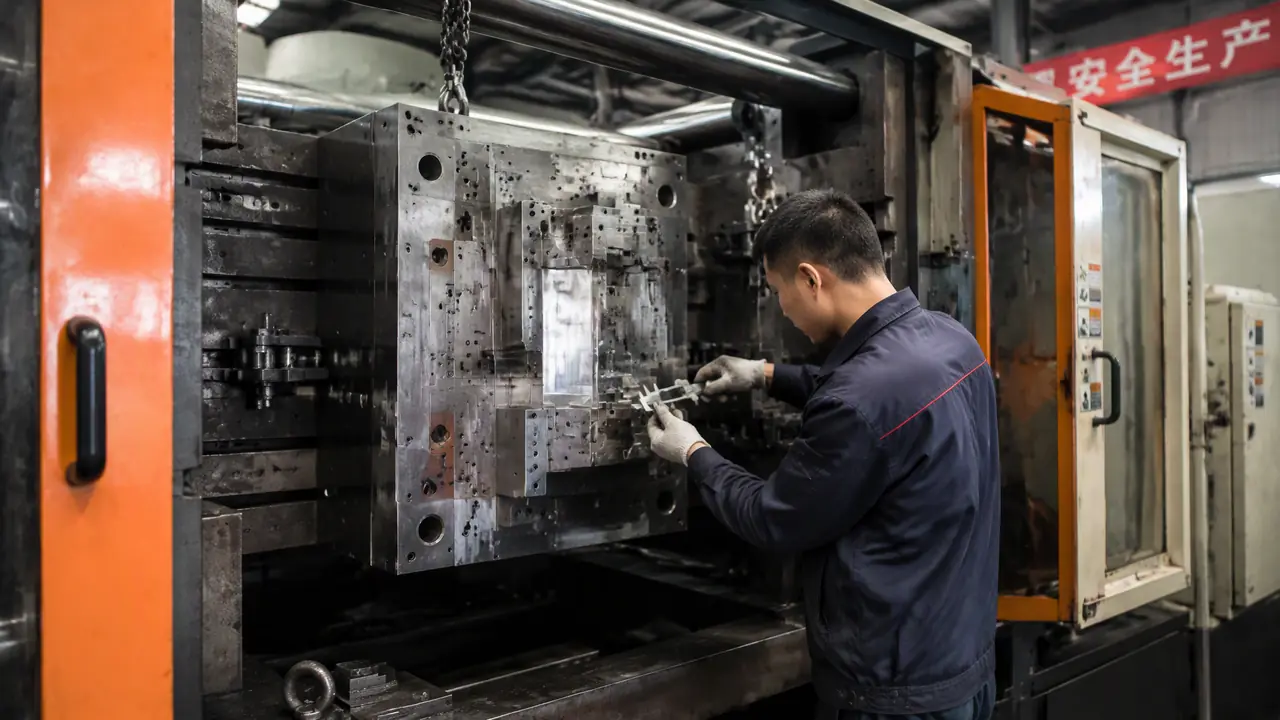设备模具配套关系：注塑机与冲床车间里模具装机匹配的实拍场景