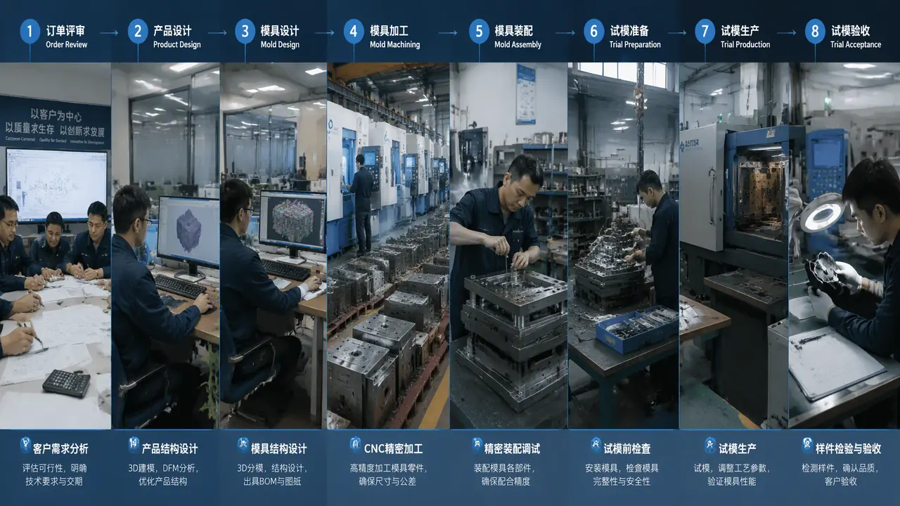 模具流程分几步？从订单评审到试模验收的主线梳理