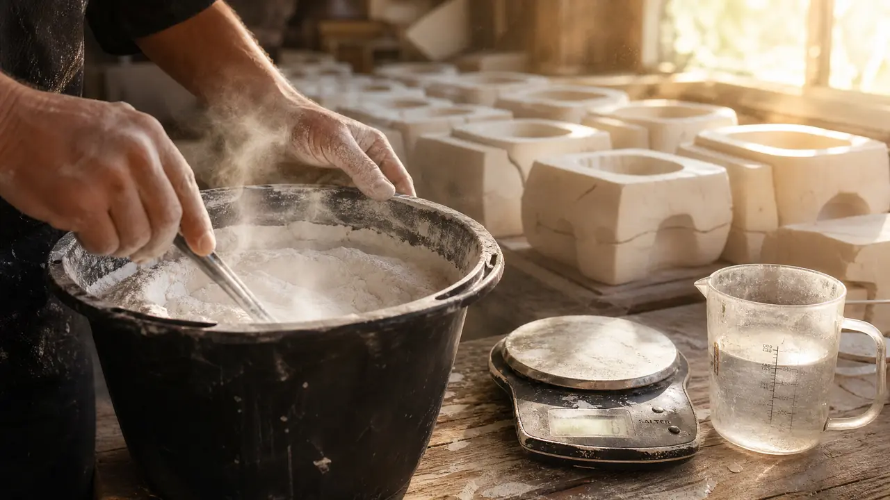模具石膏粉怎么调？水粉比与凝固时间
