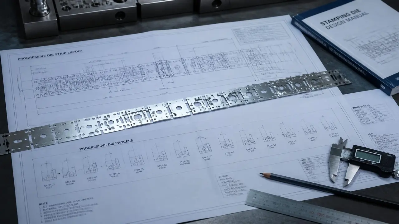 冲压模具图怎么看？排样图与工序图读法