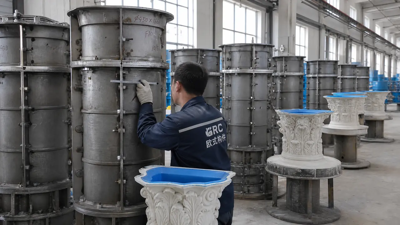 罗马柱模具厂怎么挑不花冤枉钱？精度花纹售后三关实测选厂法